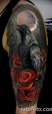 Фото тату черный ворон 15.04.2019 №066 — ideas black raven tattoo — tatufoto.com