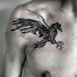 Фото тату черный ворон 15.04.2019 №083 - ideas black raven tattoo - tatufoto.com