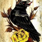 Фото тату черный ворон 15.04.2019 №122 - ideas black raven tattoo - tatufoto.com