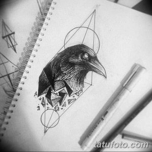 Фото тату черный ворон 15.04.2019 №157 - ideas black raven tattoo - tatufoto.com