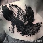 Фото тату черный ворон 15.04.2019 №222 - ideas black raven tattoo - tatufoto.com