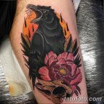 Фото тату черный ворон 15.04.2019 №252 - ideas black raven tattoo - tatufoto.com