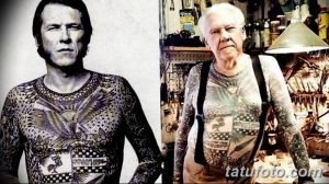Фото тату на теле мужчины: сравнение фото до и после нанесения масштабных татуировок, покрывающих спину, грудь и руки.