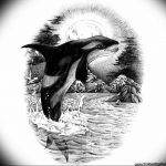 Эскиз для тату касатка 31.05.2019 №034 - sketch tattoo killer whale - tatufoto.com