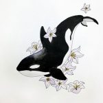 Эскиз для тату касатка 31.05.2019 №045 - sketch tattoo killer whale - tatufoto.com