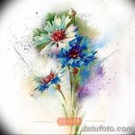 Эскиз для тату цветок василек 31.05.2019 №066 - Sketch tattoo cornflower - tatufoto.com