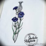 Эскиз для тату цветок василек 31.05.2019 №068 - Sketch tattoo cornflower - tatufoto.com