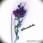 Эскиз для тату цветок василек 31.05.2019 №069 - Sketch tattoo cornflower - tatufoto.com