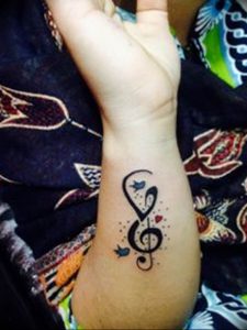 Фото тату знак музыки 15.06.2019 №095 - tattoo sign of music - tatufoto.com