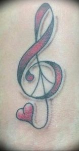 Фото тату знак музыки 15.06.2019 №097 - tattoo sign of music - tatufoto.com