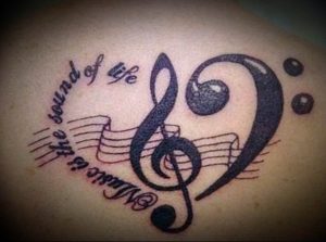 Фото тату знак музыки 15.06.2019 №099 - tattoo sign of music - tatufoto.com