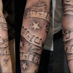 Фото тату музыка на руку 15.06.2019 №006 - tattoo music on his arm - tatufoto.com