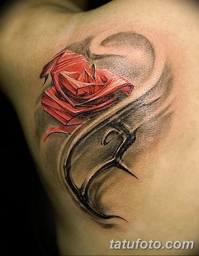 Фото тату роза с шипами 26.06.2019 №095 - spiked rose tattoo - tatufoto.com
