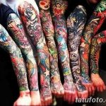 Фото тату рукав 11.06.2019 №082 - Tattoo sleeve - tatufoto.com