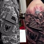 Фото человек с тату в униформе 16.06.2019 №003 - uniform and tattoo - tatufoto.com