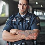 Фото человек с тату в униформе 16.06.2019 №018 - uniform and tattoo - tatufoto.com