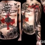 Фото черно красной тату 15.06.2019 №003 - black red tattoos photo - tatufoto.com