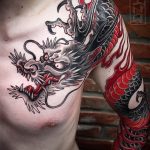 Фото черно красной тату 15.06.2019 №142 - black red tattoos photo - tatufoto.com
