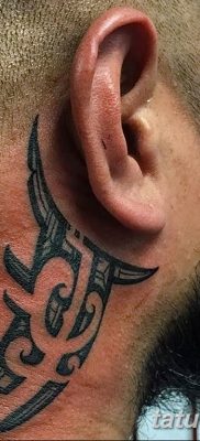 Фото орнамент на шее тату 10.07.2019 №009 — neck tattoo — tatufoto.com
