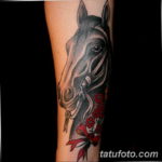 Фото пример тату с лошадью 24.07.2019 №002 - horse tattoo - tatufoto.com