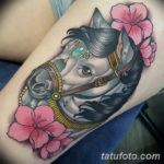 Фото пример тату с лошадью 24.07.2019 №012 - horse tattoo - tatufoto.com