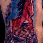 Фото пример тату с лошадью 24.07.2019 №038 - horse tattoo - tatufoto.com