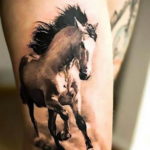 Фото тату белая лошадь 24.07.2019 №001 - white horse tattoo - tatufoto.com
