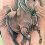 Фото тату белая лошадь 24.07.2019 №002 - white horse tattoo - tatufoto.com