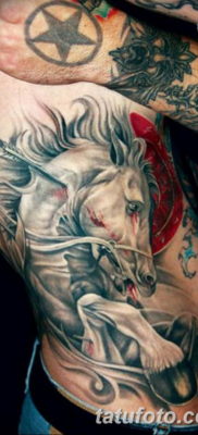 Фото тату белая лошадь 24.07.2019 №014 — white horse tattoo — tatufoto.com