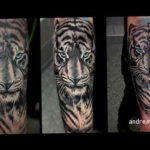 Фото тату белый тигр 28.07.2019 №003 - white tiger tattoo - tatufoto.com