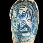 Фото тату белый тигр 28.07.2019 №009 - white tiger tattoo - tatufoto.com