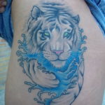 Фото тату белый тигр 28.07.2019 №020 - white tiger tattoo - tatufoto.com