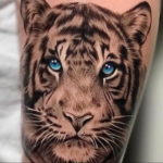 Фото тату белый тигр 28.07.2019 №021 - white tiger tattoo - tatufoto.com