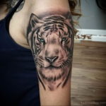 Фото тату белый тигр 28.07.2019 №028 - white tiger tattoo - tatufoto.com