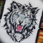 Фото тату белый тигр 28.07.2019 №040 - white tiger tattoo - tatufoto.com