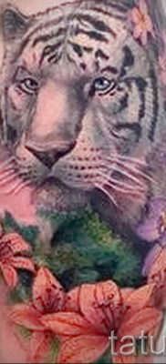 Фото тату белый тигр 28.07.2019 №057 — white tiger tattoo — tatufoto.com