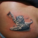 Фото тату белый тигр 28.07.2019 №063 - white tiger tattoo - tatufoto.com
