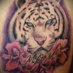 Фото тату белый тигр 28.07.2019 №065 - white tiger tattoo - tatufoto.com