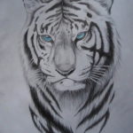 Фото тату белый тигр 28.07.2019 №075 - white tiger tattoo - tatufoto.com