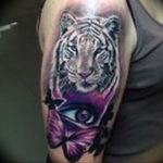 Фото тату белый тигр 28.07.2019 №081 - white tiger tattoo - tatufoto.com