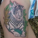 Фото тату белый тигр 28.07.2019 №089 - white tiger tattoo - tatufoto.com