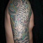 Фото тату белый тигр 28.07.2019 №090 - white tiger tattoo - tatufoto.com