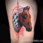 Фото тату голова лошади 24.07.2019 №054 - horse head tattoo - tatufoto.com