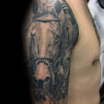 Фото тату голова лошади 24.07.2019 №060 - horse head tattoo - tatufoto.com