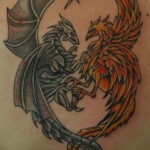 Фото тату дракон и феникс 18.07.2019 №001 - dragon and phoenix tattoo - tatufoto.com