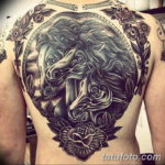 Фото тату лошади на спине 24.07.2019 №005 - horse tattoo on the back - tatufoto.com