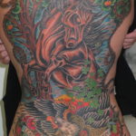 Фото тату лошади на спине 24.07.2019 №037 - horse tattoo on the back - tatufoto.com
