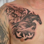 Фото тату лошадь для мужчин 24.07.2019 №004 - horse tattoo for men - tatufoto.com