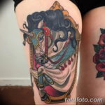 Фото тату лошадь на бедре 24.07.2019 №031 - horse tattoo on thigh - tatufoto.com