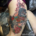 Фото тату лошадь на бедре 24.07.2019 №050 - horse tattoo on thigh - tatufoto.com